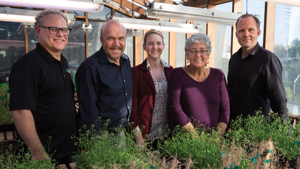 Salk's World Class Plant Biology Team - From left: Joseph Noel, Joseph Ecker, Julie Law, Joanne Chory and Wolfgang Busch